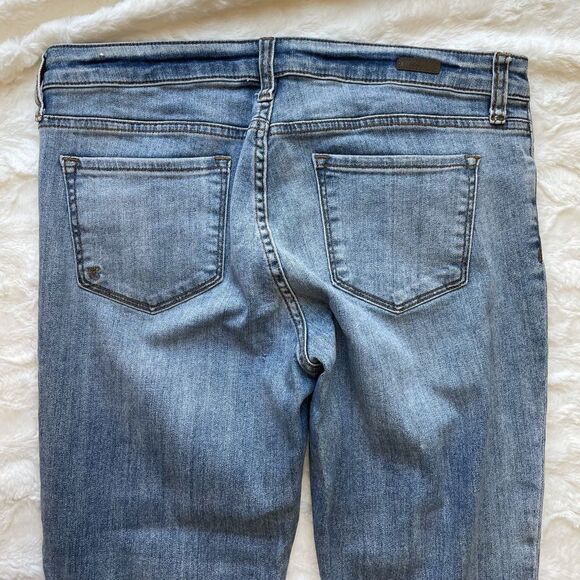 KUT Distressed Boyfriend Roll Up Mid Rise Denim Jeans - Women’s 10 - Picture 4 of 7
